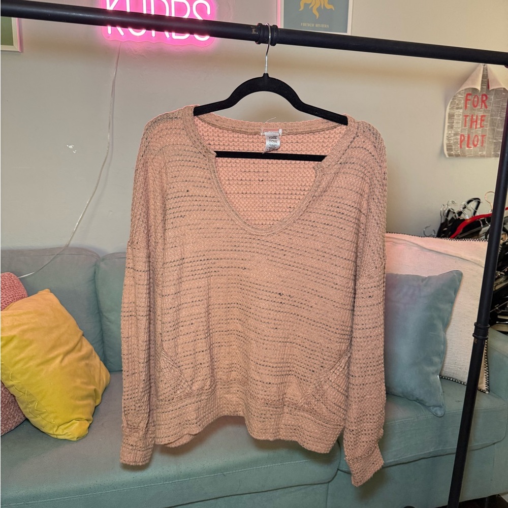 Fp Movement By Free People V-Neck Sweater In Soft Pink